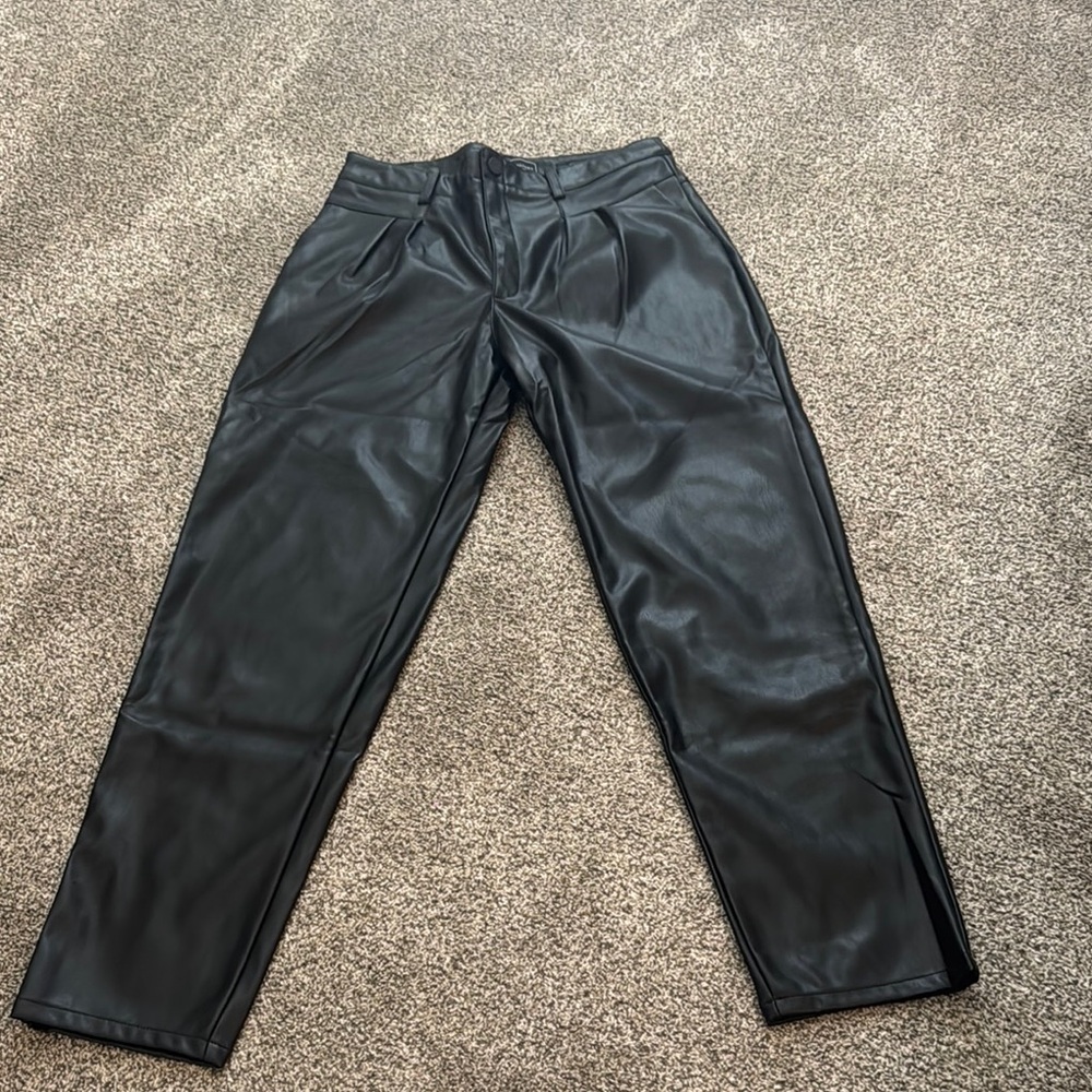 Black Faux Leather Pants, G by Guilana size 6